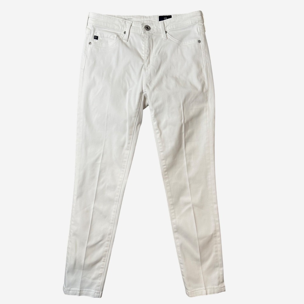 AG Adriano Goldschmied The Prima Cigarette Leg Jeans Womens 24R White Slim Fit